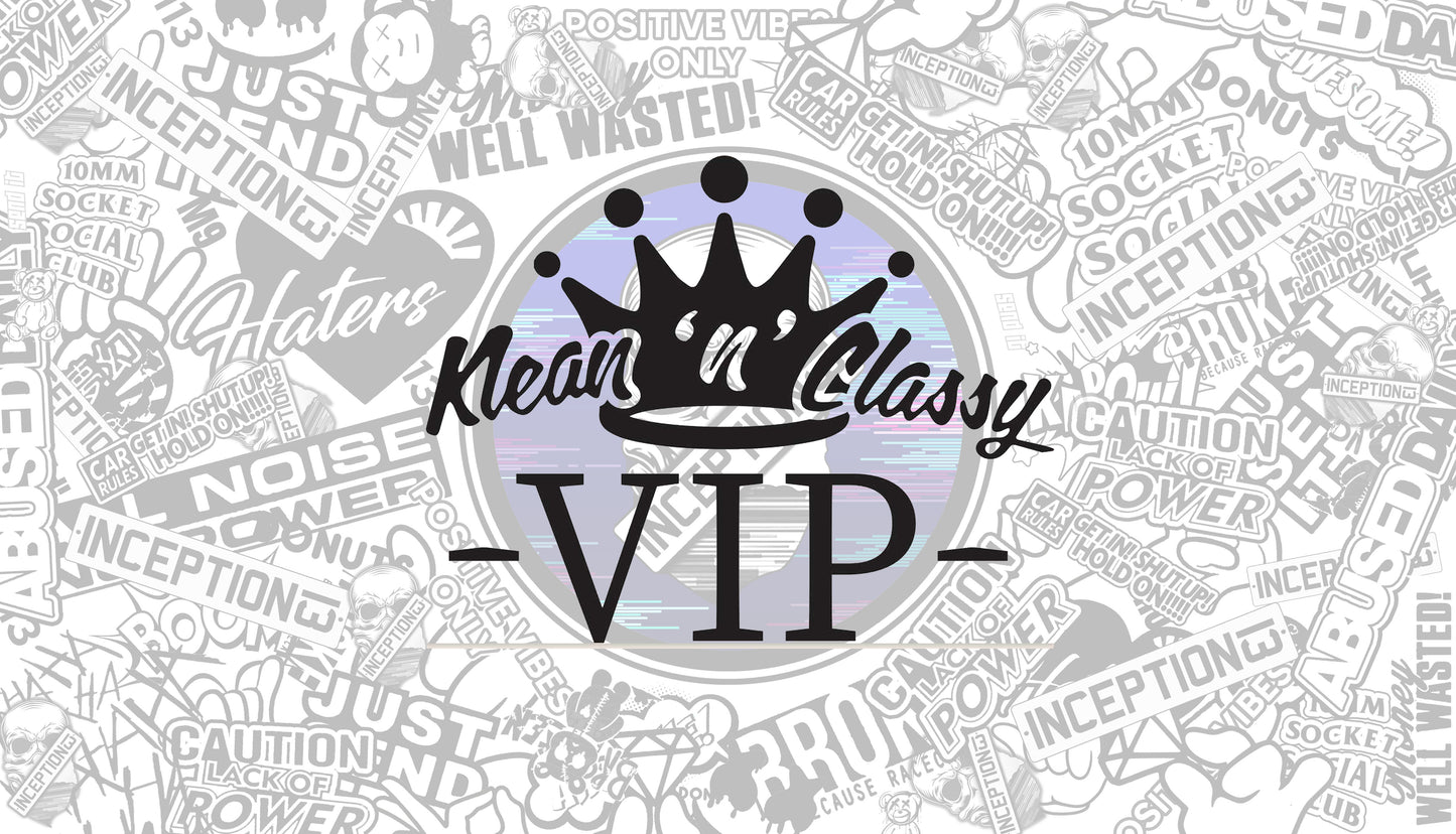 Klean N Classy VIP  Small car sticker.