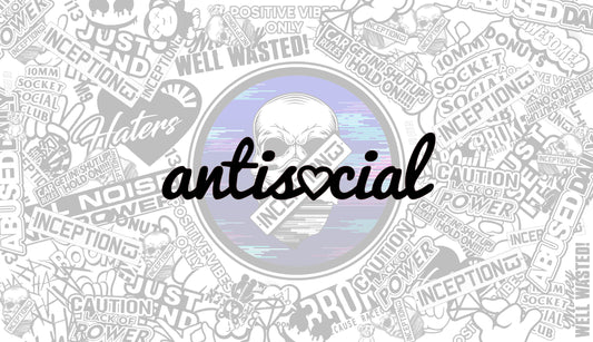 Antisocial heart large sticker