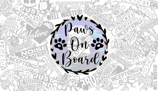 Paws On Board sticker