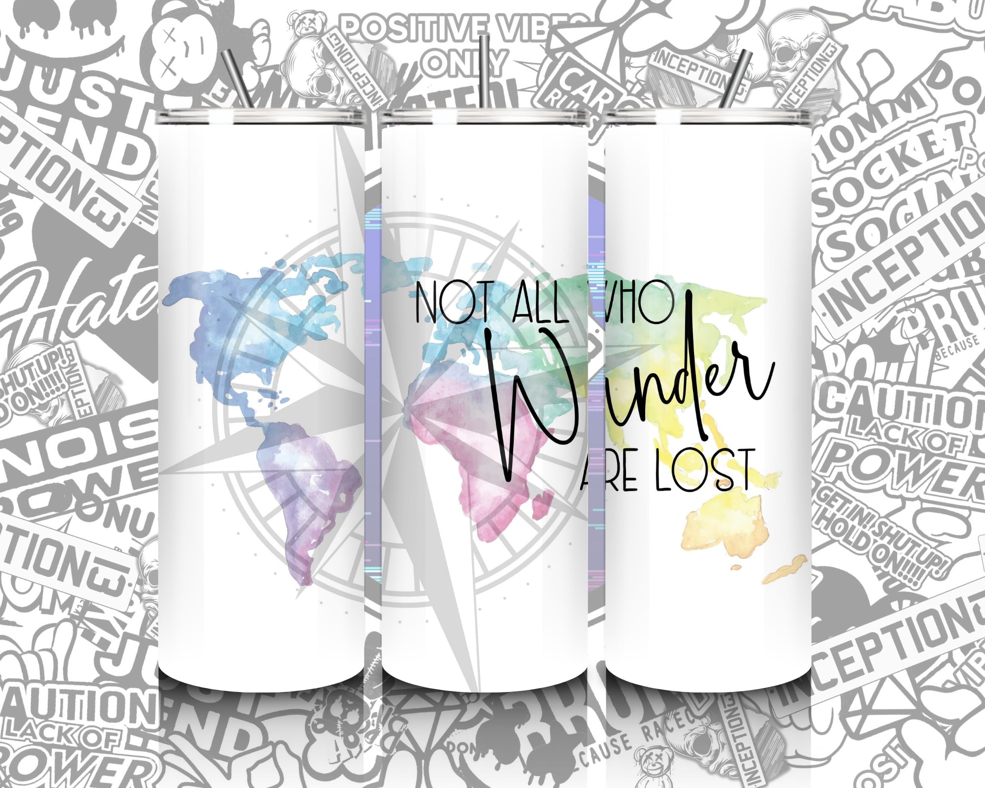 Not all who wander are lost 20oz Hot/Cold tumbler.