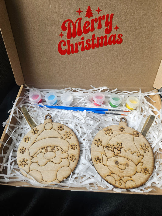 Paint your own wooden Bauble.